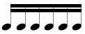 six beamed sixteenths